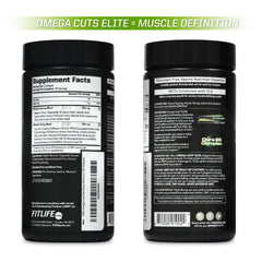 PMD Omega Cuts Elite stimulant-free label underscoring calm energy