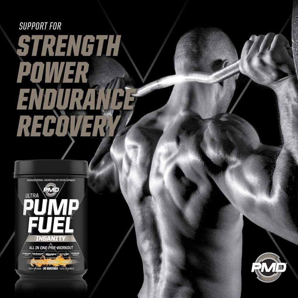PMD Sports Pump Fuel beta-alanine visual supports longer sessions.