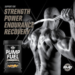 PMD Sports Pump Fuel beta-alanine visual supports longer sessions.
