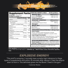 PMD Sports Pump Fuel Tropical Orange Mango label delivering flavorful energy for training.