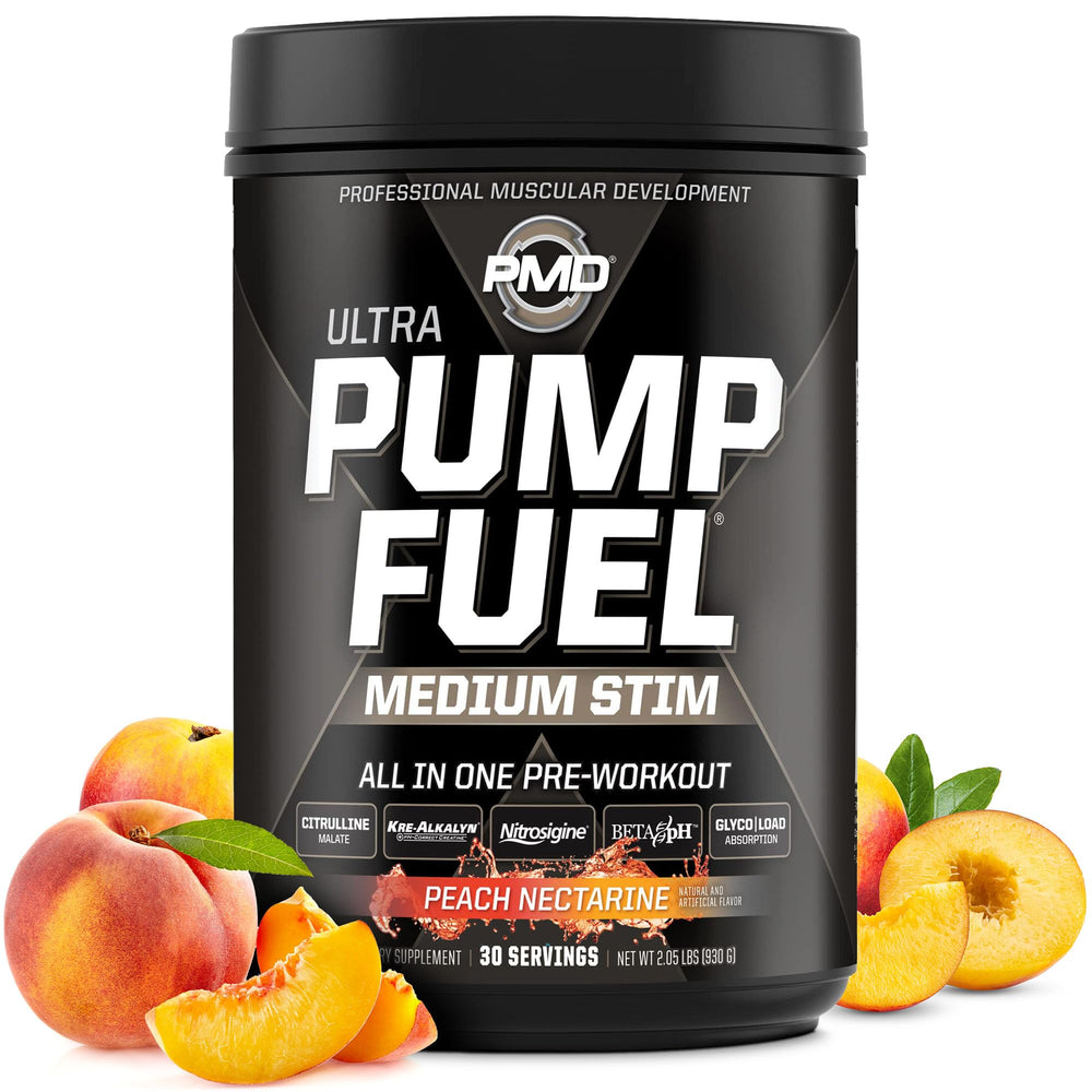 PMD Sports Pump Fuel Ultra front packaging highlights premium pre workout formula