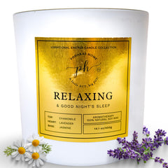 Podaras Home extra large candle with calming chamomile, lavender and jasmine for bedtime calm.