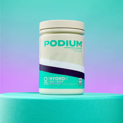 Podium Nutrition Hydro+Salt mixed in glass for refreshing post-workout hydration.
