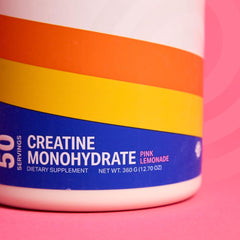 Podium Nutrition Solos pink lemonade label close-up.
