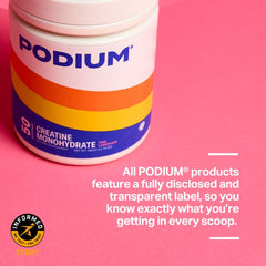 Podium Nutrition Solos pink lemonade drink prepared for training.