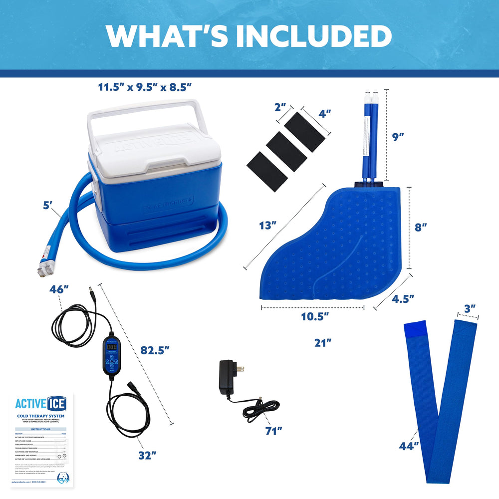 Polar Active Ice 3.0 cooler with six bottles for overnight low-mess relief