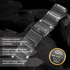 POLLDAN bracelet fold-over clasp shown for secure, easy on/off.