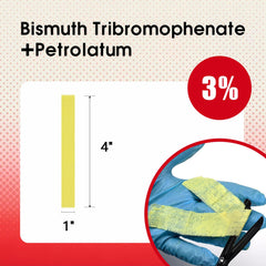 POLYNEW Xeroform dressing individually packaged for sterile, ready-to-use gauze.