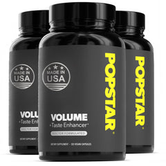 POPSTAR Labs Semen Volume Booster bottle for daily use and potential volume support.