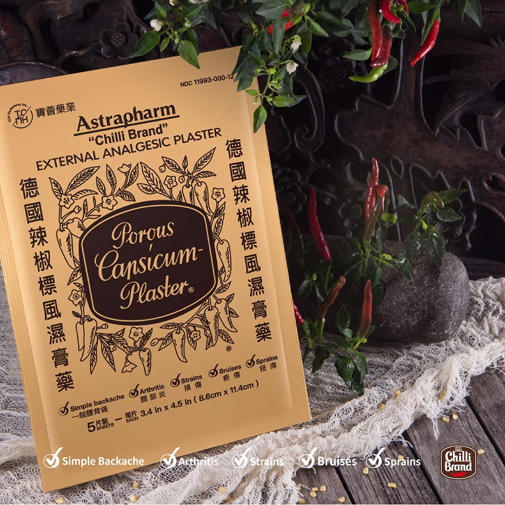 POROUS-CAPSICUM-PLASTER capsaicin 0.25% analgesic patch with long-lasting warmth.