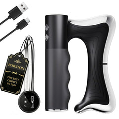Porston heated muscle scraper tool with ergonomic curve for full-body contouring.