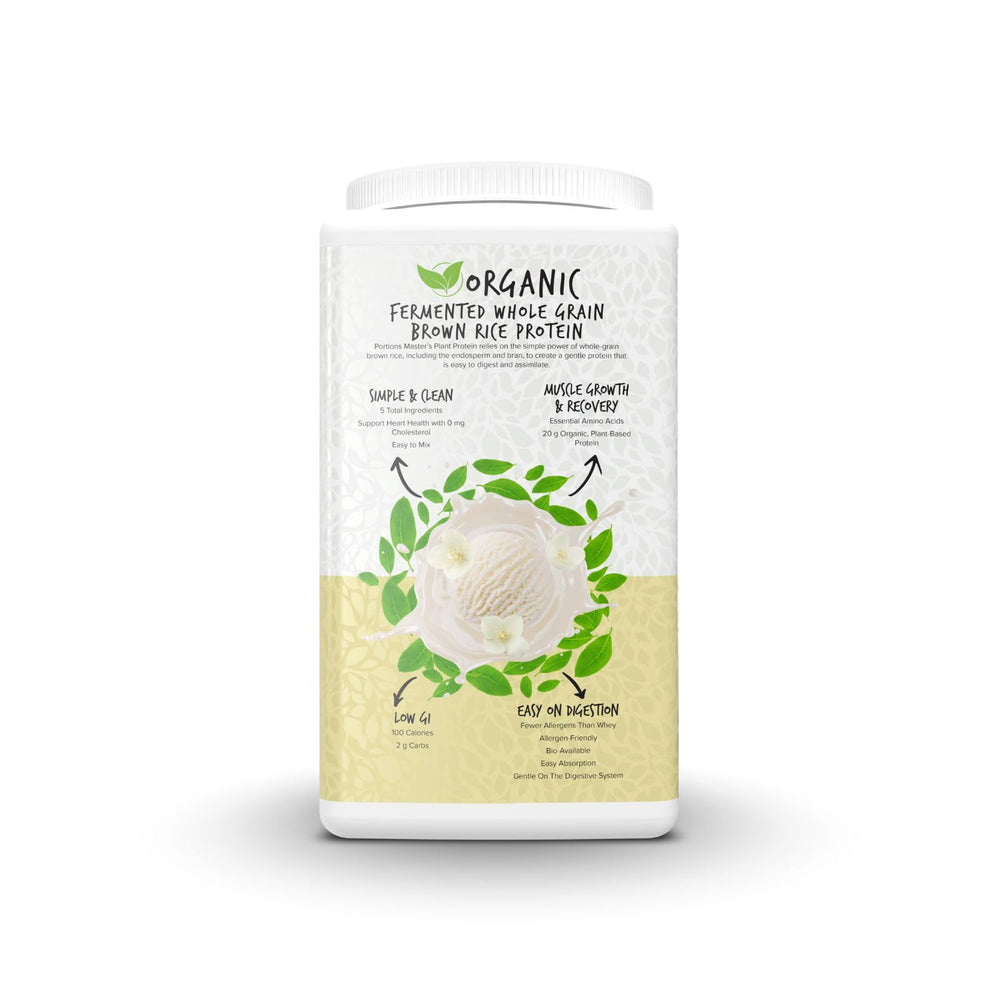 Portions Master Plant Protein shake prep creates a creamy plant-based smoothie