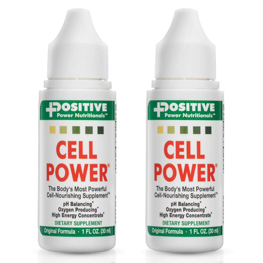 Positive Power Cell Power bottle close-up for daily hydration support.