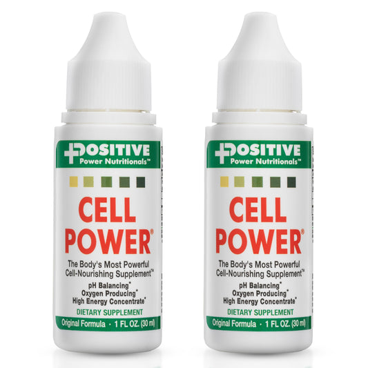 Positive Power Cell Power bottle close-up for daily hydration support.