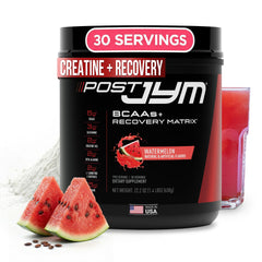 Post JYM Active Matrix watermelon bottle for post-workout hydration.
