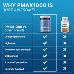 PotassiMax PMAX1000 vegan gluten-free tag for clean nutrition