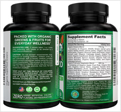 Potent Garden 2-Pack Organic Superfood Greens ingredients list shows alfalfa, kale, beet and more.