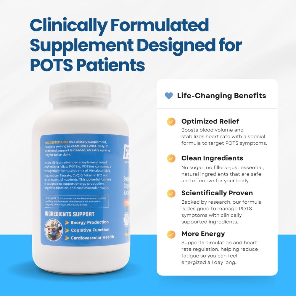 Potsies POTS supplement label detail emphasizing non-GMO and USA-made quality.