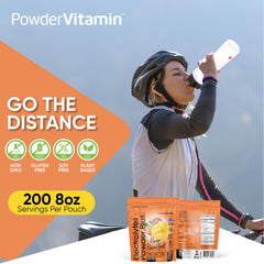 PowderVitamin Electrolytes Plus glass with stirred drink demonstrating keto-friendly hydration