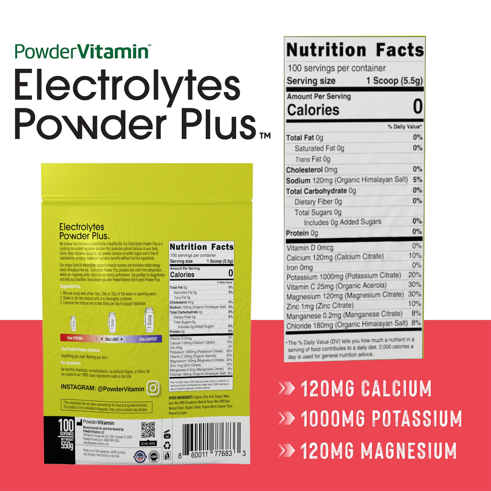 Pouring PowderVitamin Electrolytes Plus into water shows quick mixability.