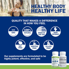 Power By Naturals ADK bottle pour demonstrates convenient dosing for daily use