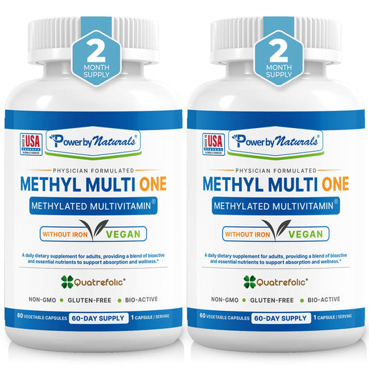 Power By Naturals Methyl Multi One bottle front for daily energy support