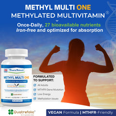 Power By Naturals Methyl Multi One label highlights B12 and 5-MTHF