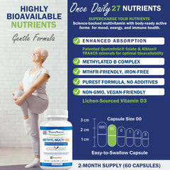 Power By Naturals Methyl Multi One capsules pack demonstrating convenient one-a-day serving
