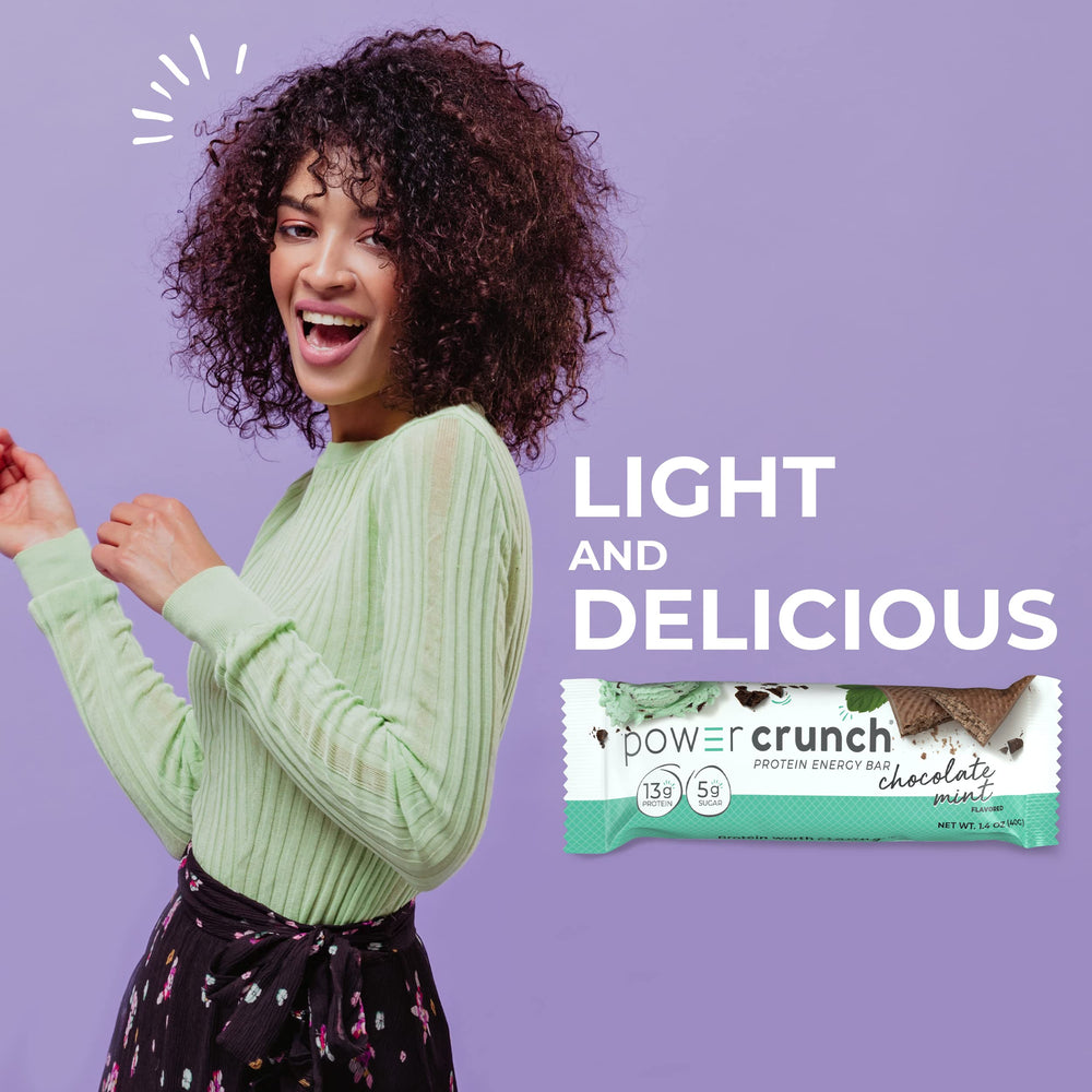 Power Crunch crispy wafer texture adds satisfying crunch in every bite.