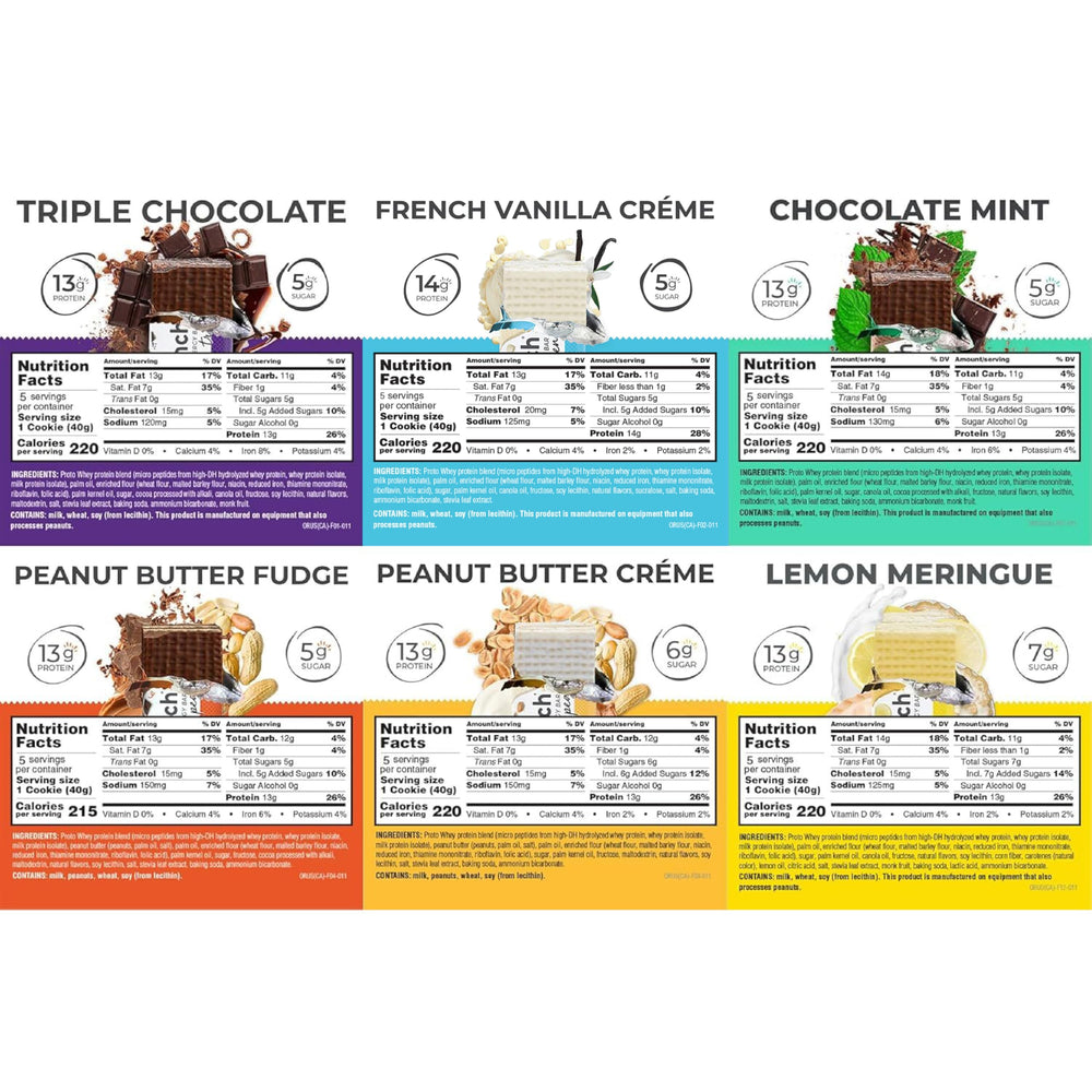 Power Crunch six-flavors assortment provides crave-worthy options for active days.