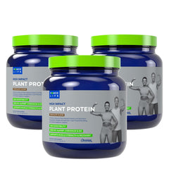 POWERLIFE High Impact Plant Protein Chocolate tub for post-workout recovery.