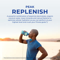 POWERLIFE Peak Replenish organic coconut water illustration highlights mineral content