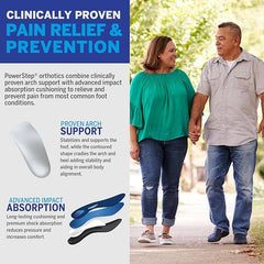 PowerStep ProTech Met orthotics neutral arch shape supports stability.