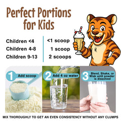 POWkids calcium and vitamin D label highlights bone-supporting nutrients.