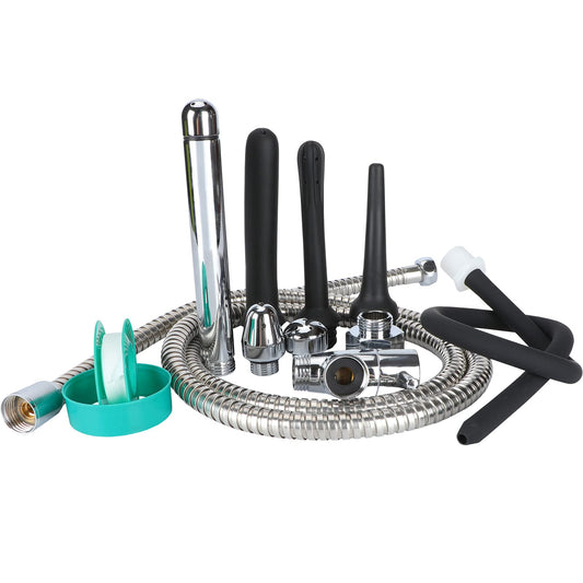 PPELAO shower enema system with 5ft hose for easy shower attachment.