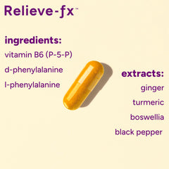 Person taking a Relieve-fx capsule after a workout