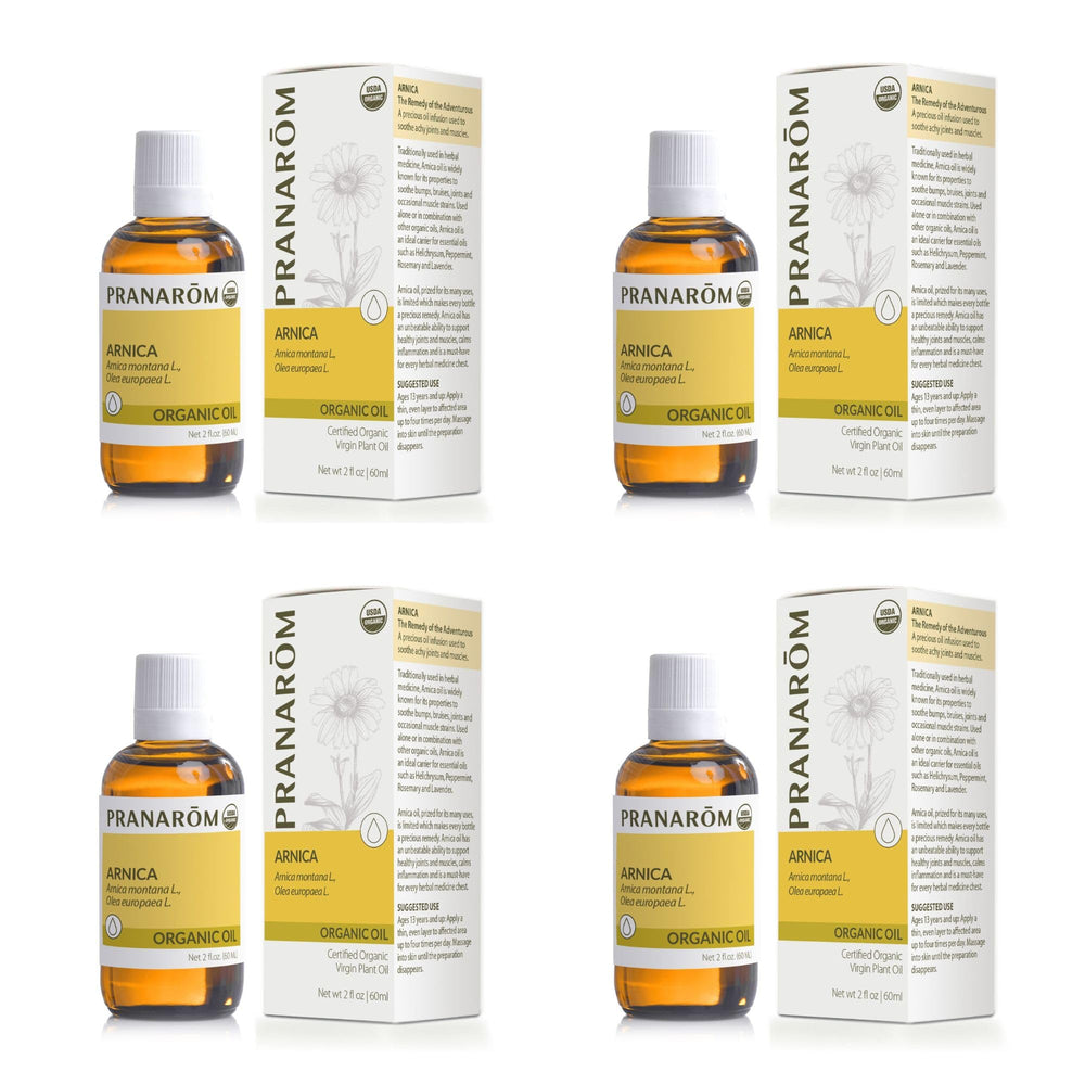 Pranarom Arnica Oil 4-pack bottle for convenient at-home use