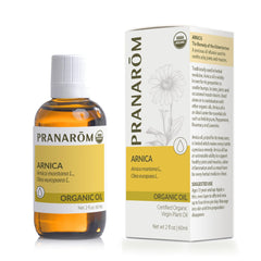 Pranarom Arnica Oil on a shelf with premium packaging