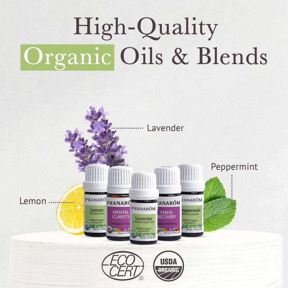 Pranarom peppermint oil bottle ideal for focused moments.