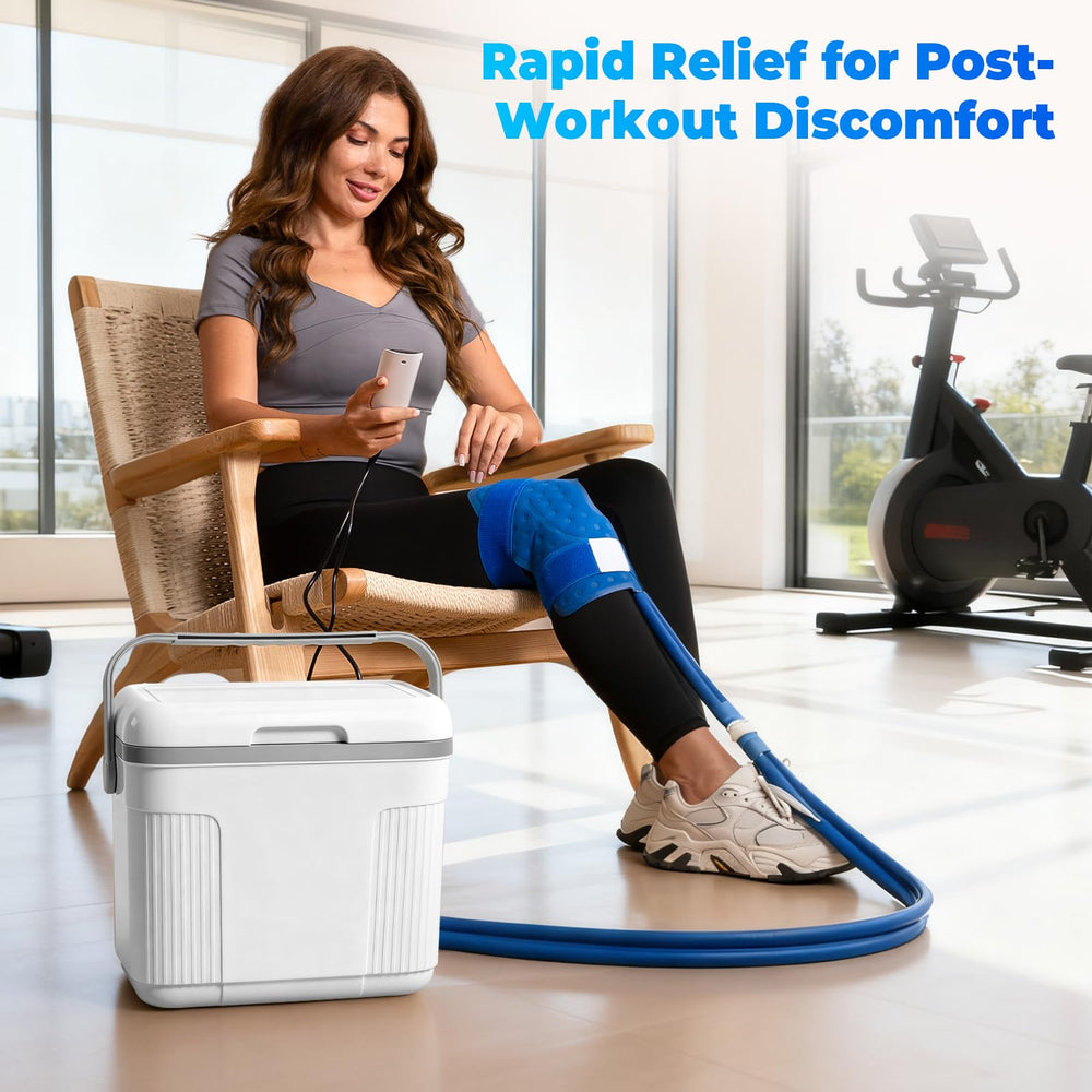 Pravoluxmax reservoir and ice-fill setup for easy at-home therapy.