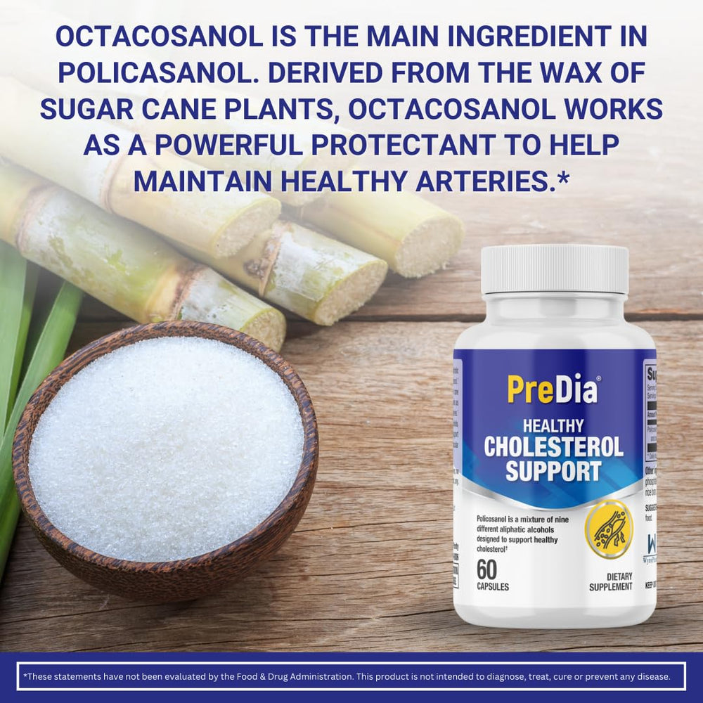 Predia Policosanol 20 mg capsule in a morning ritual setting