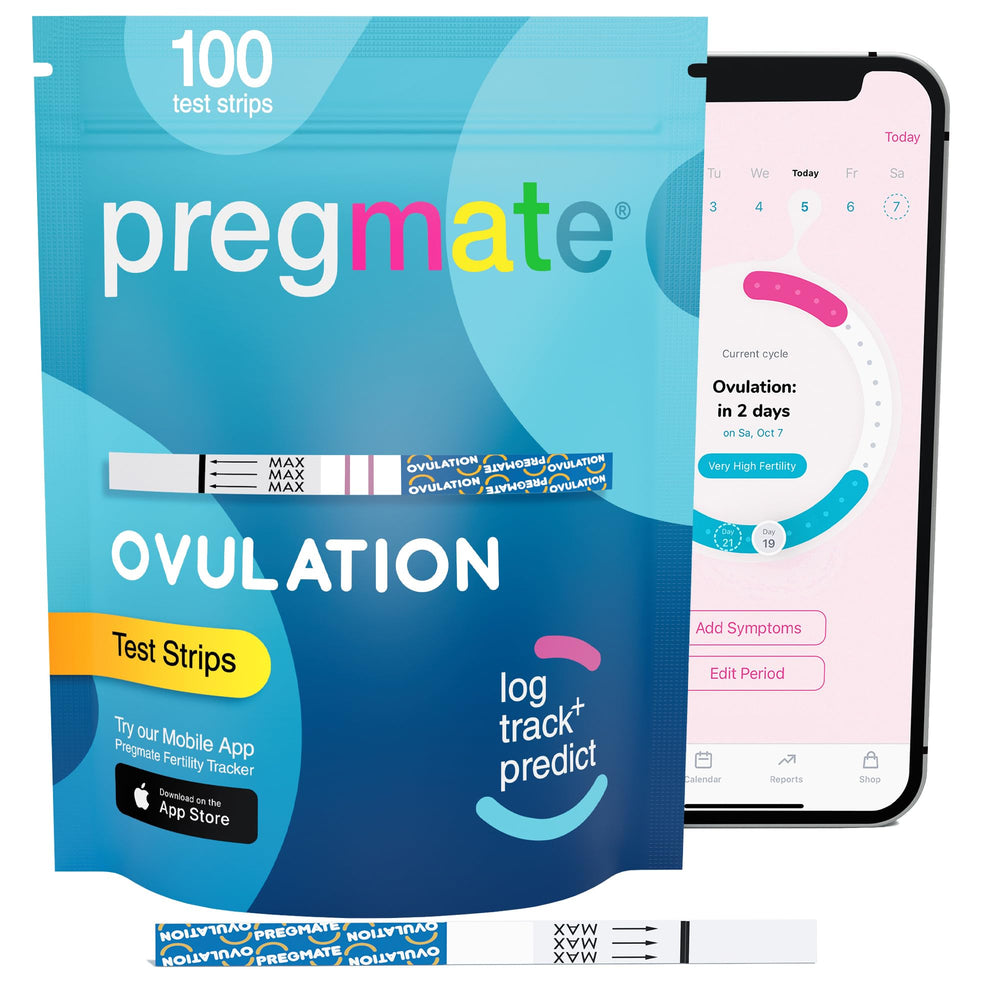 Pregmate complete ovulation test set displayed on a clean surface for daily testing.