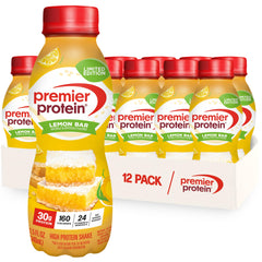 Premier Protein Lemon Bar bottle showing a citrus shake for post-workout fueling