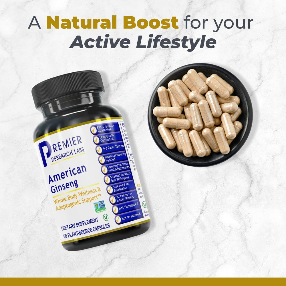 American Ginseng capsules on the shelf suggest convenient daily intake for steady energy.