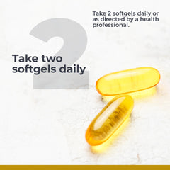 Serving with water to remind daily omega-3 intake for heart and brain.
