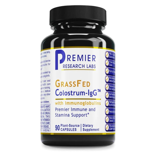 Premier Research Labs Colostrum-IgG bottle for immune health and gut support