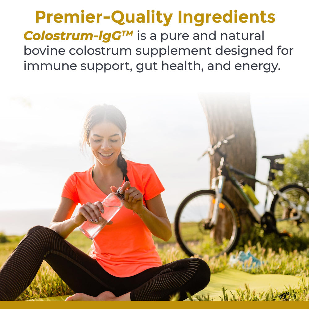 Colostrum-IgG label highlights purity and ethical sourcing