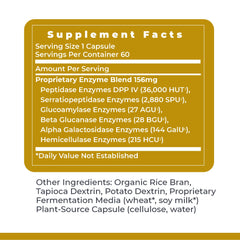 Digestase-SP packaging highlighting sustainable sourcing and quality