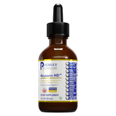 Premier Research Labs Melatonin-ND liquid dropper for easy nightly dosing.