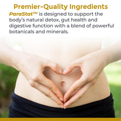 Premier Research Labs ParaStat label highlights holarrhena bark and turmeric.